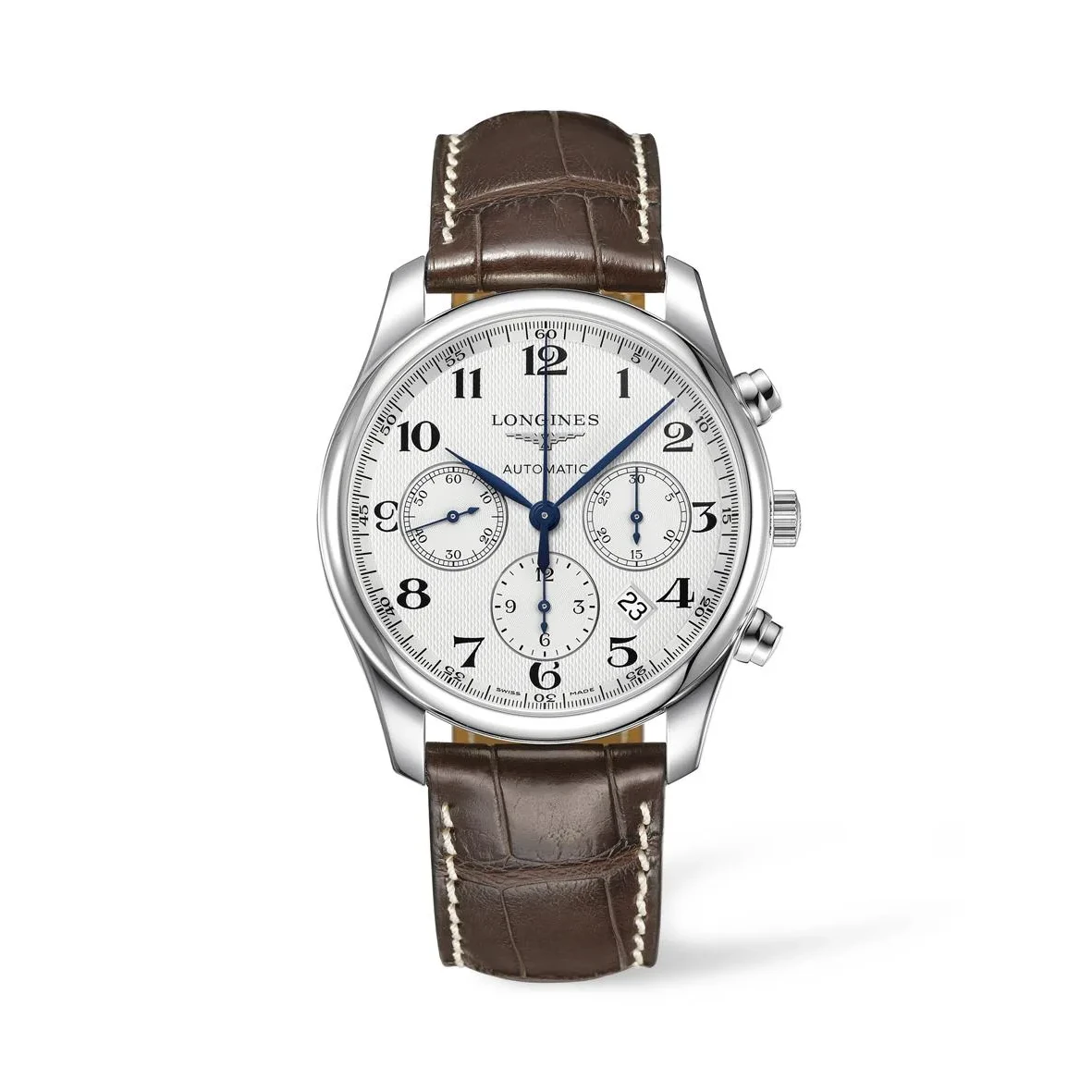 Longines Master Collection Chronograph Silver Leather Strap Men's Watch L2.759.4.78.3