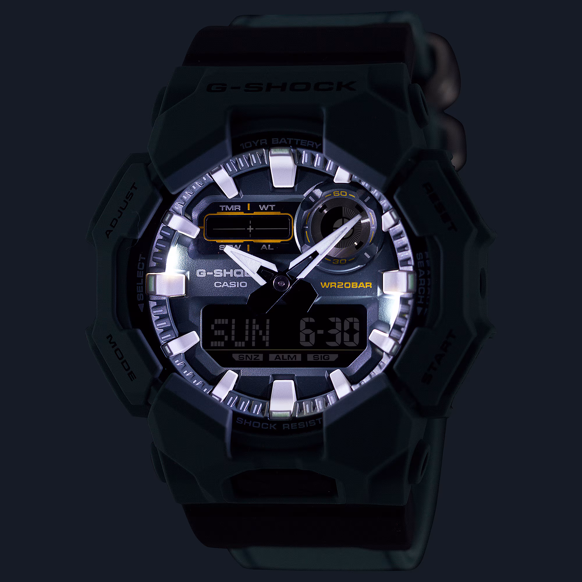 G-Shock Classic GA-010 Series, fabric strap, quartz movement, 51mm men's watch GA-010CE-2AER