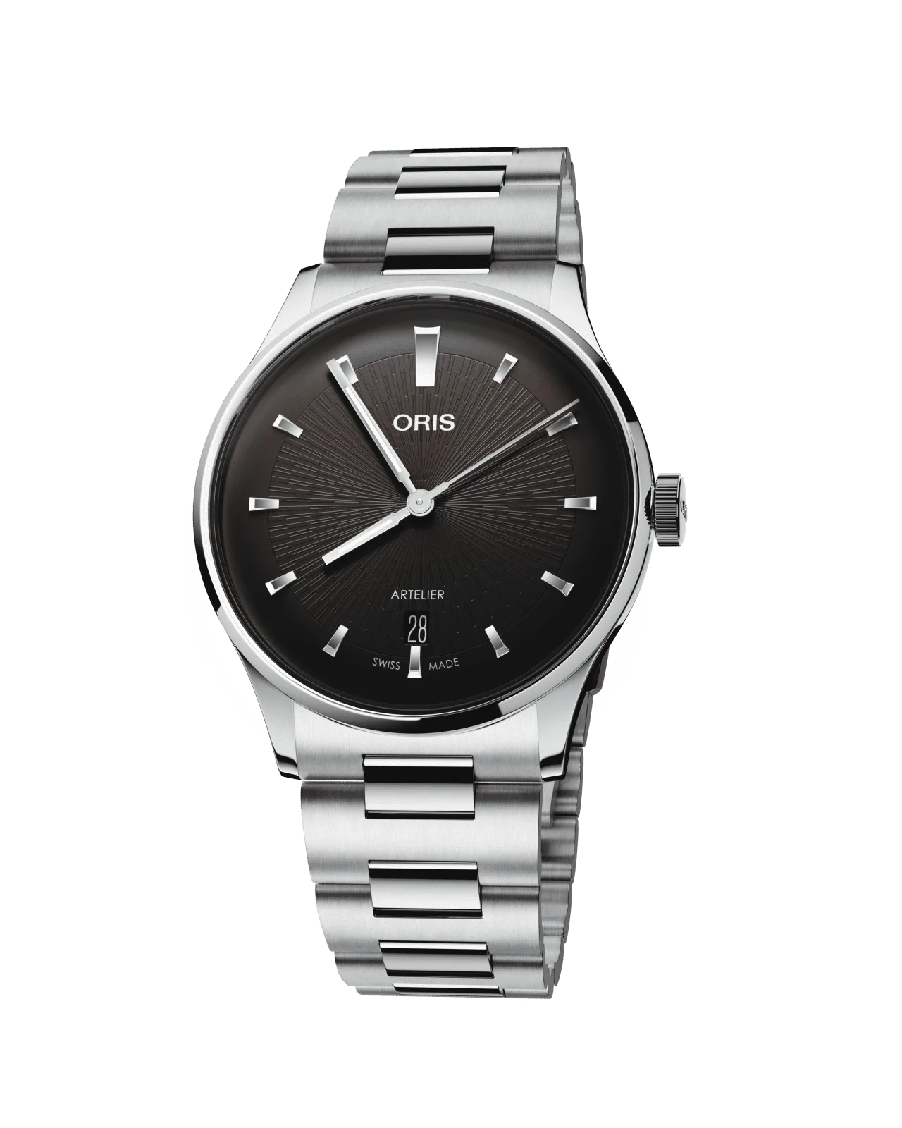 Oris Artelier Date, 38mm, automatic, stainless steel, black men's watch 01 733 7810 4054-07 8 20 20