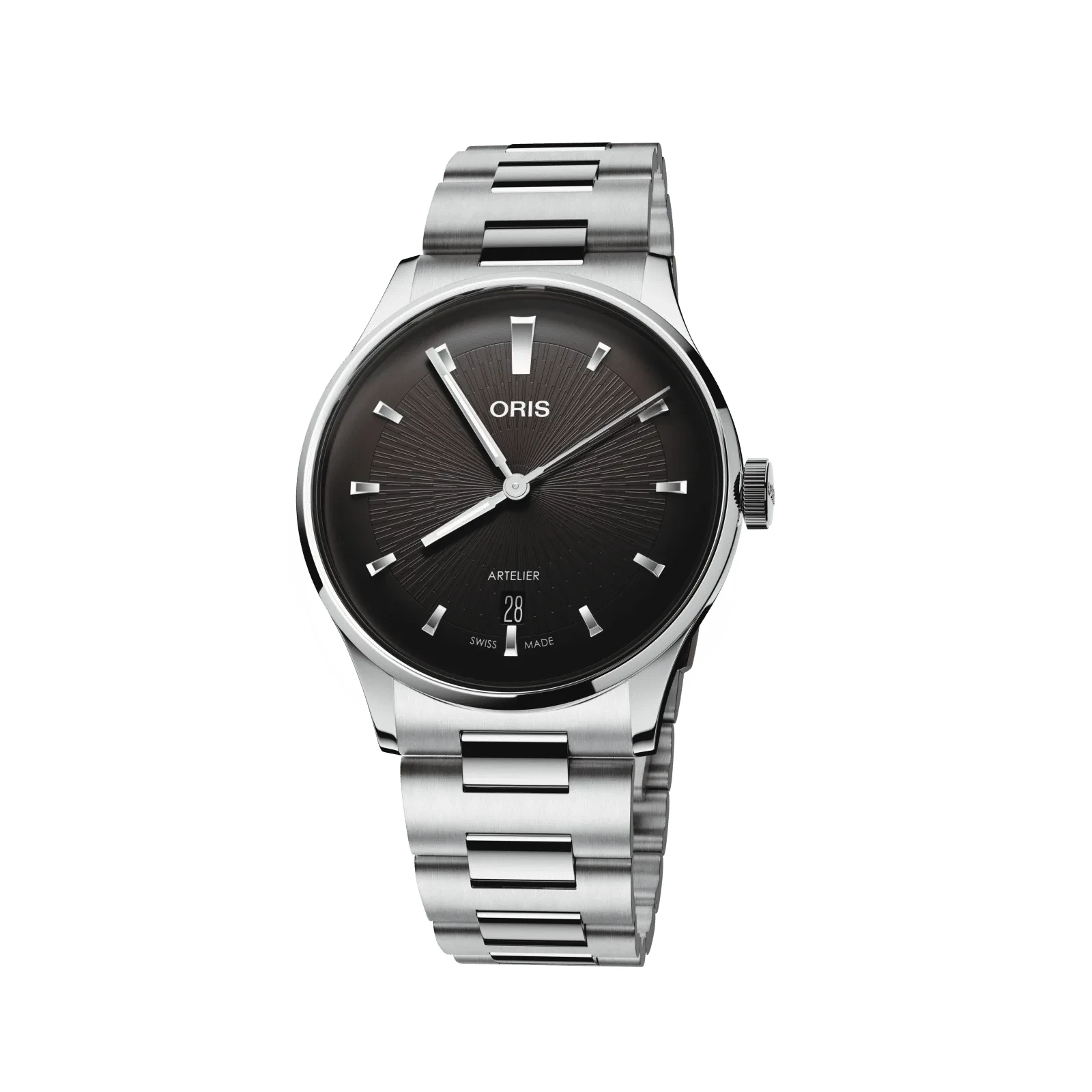 Oris Artelier Date, 38mm, automatic, stainless steel, black men's watch 01 733 7810 4054-07 8 20 20