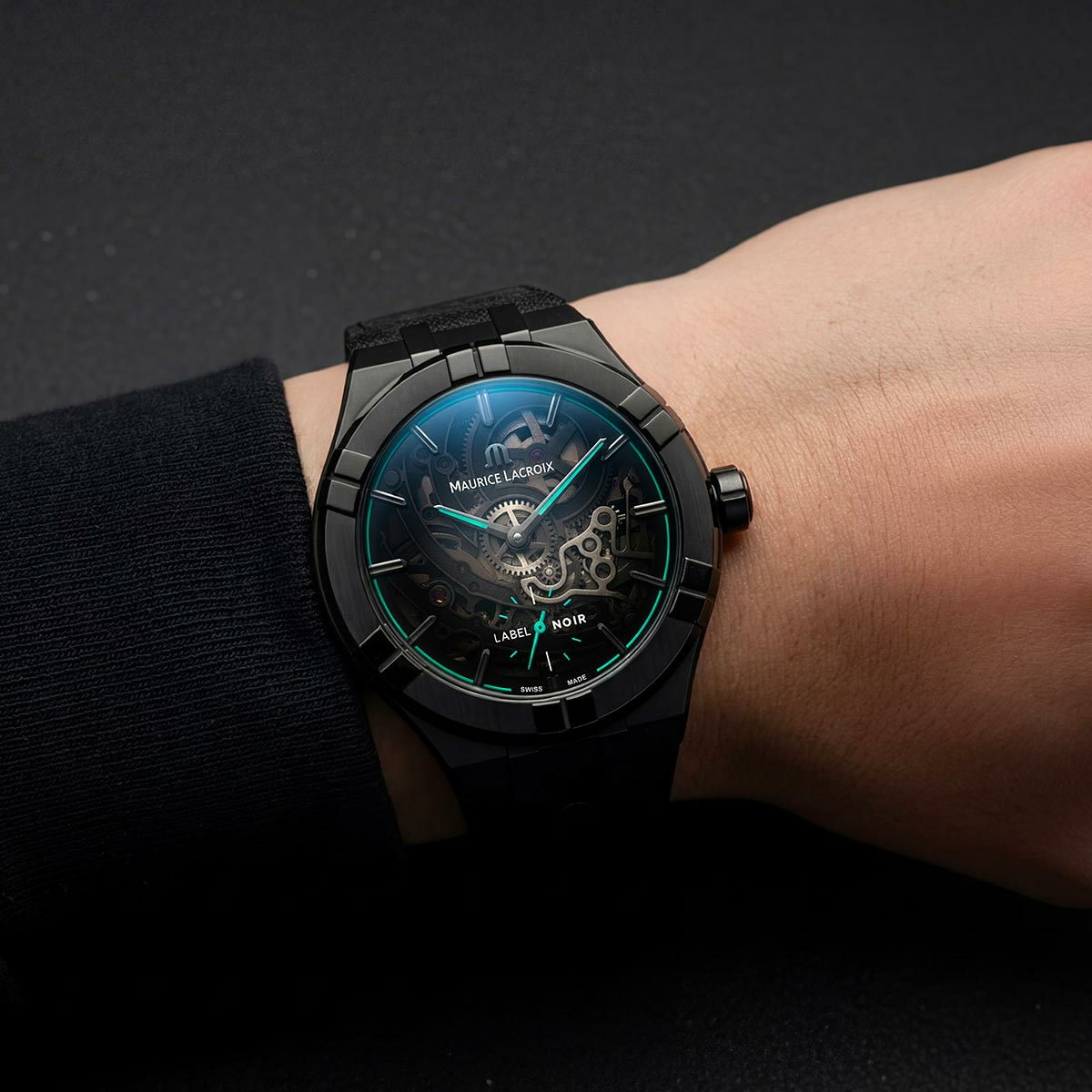 Maurice Lacroix Aikon Automatic Skeleton 45mm Label Noir, Limited Edition Men's Watch AI6028-DLB0B-030-H