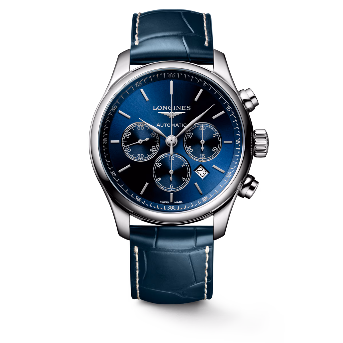 Longines Master Collection Chronograph Blue Leather Strap Men's Watch L2.859.4.92.0