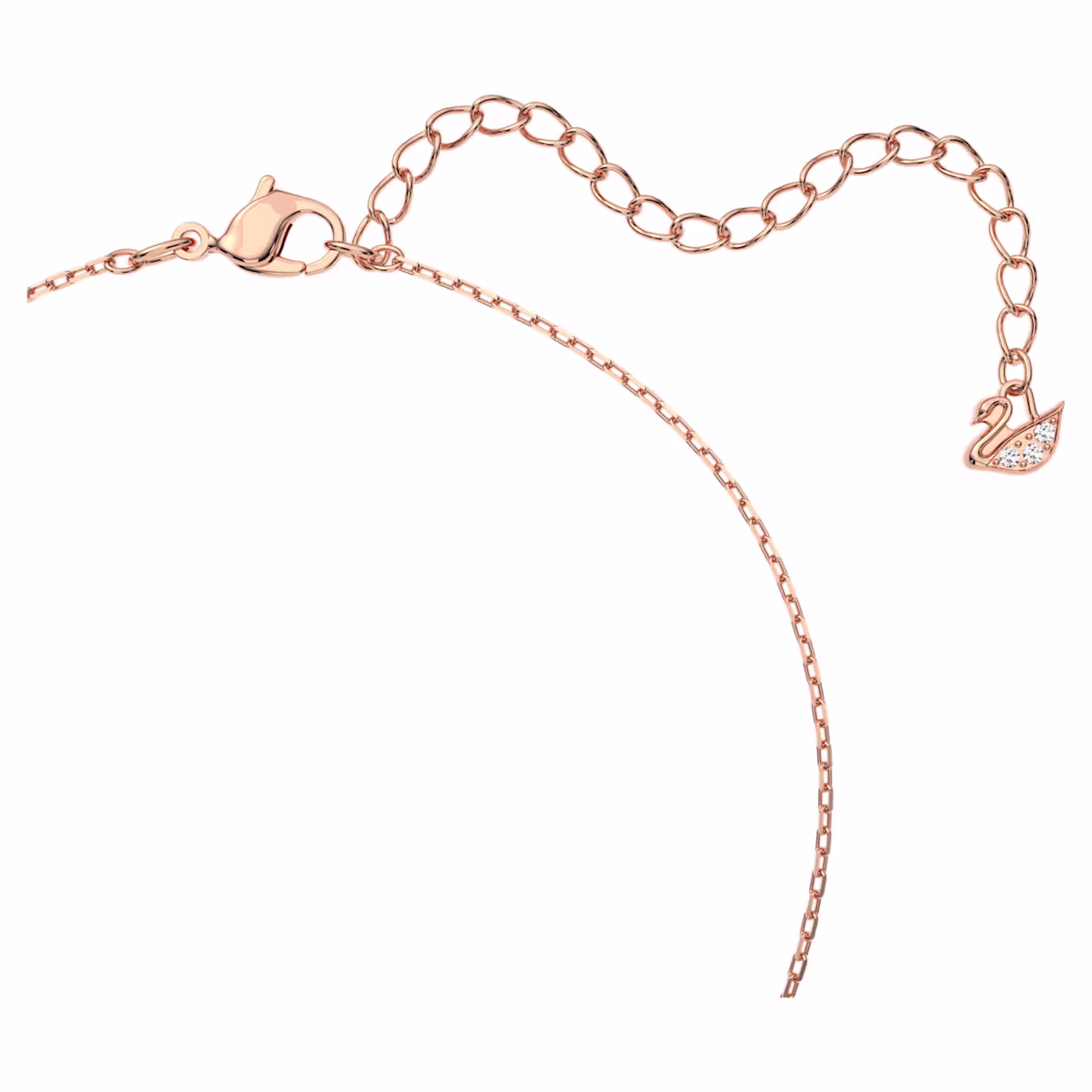 Swarovski Swan Necklace, Pink, 18k rose gold plated