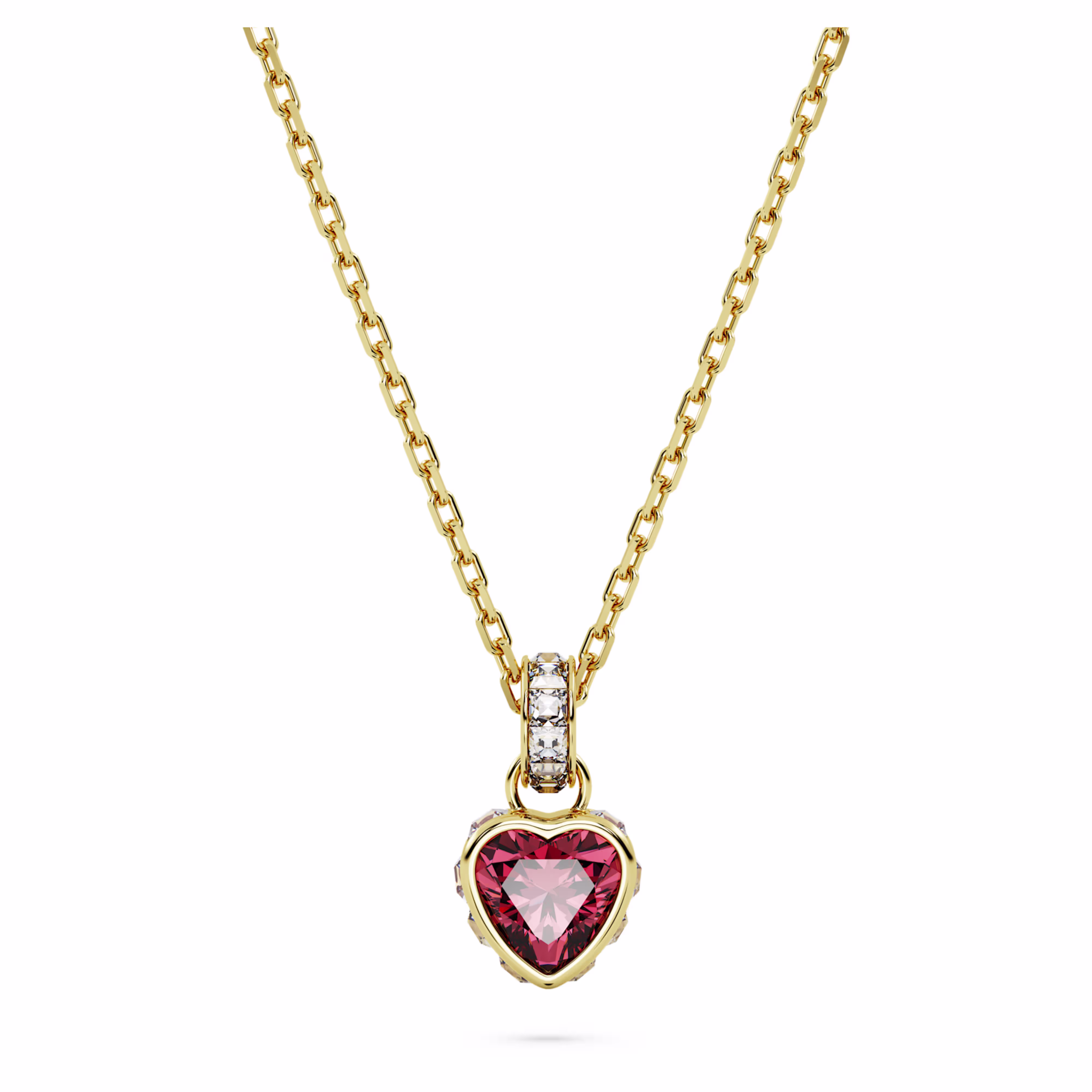 Swarovski Kette Chroma Anhänger Herz, Rot, 18k vergoldet