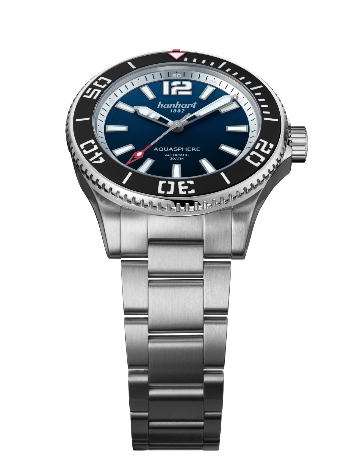 Hanhart AQUASPHERE Ocean Fade 42 mm Steel Bracelet Silver Men's Watch 777.271-6428