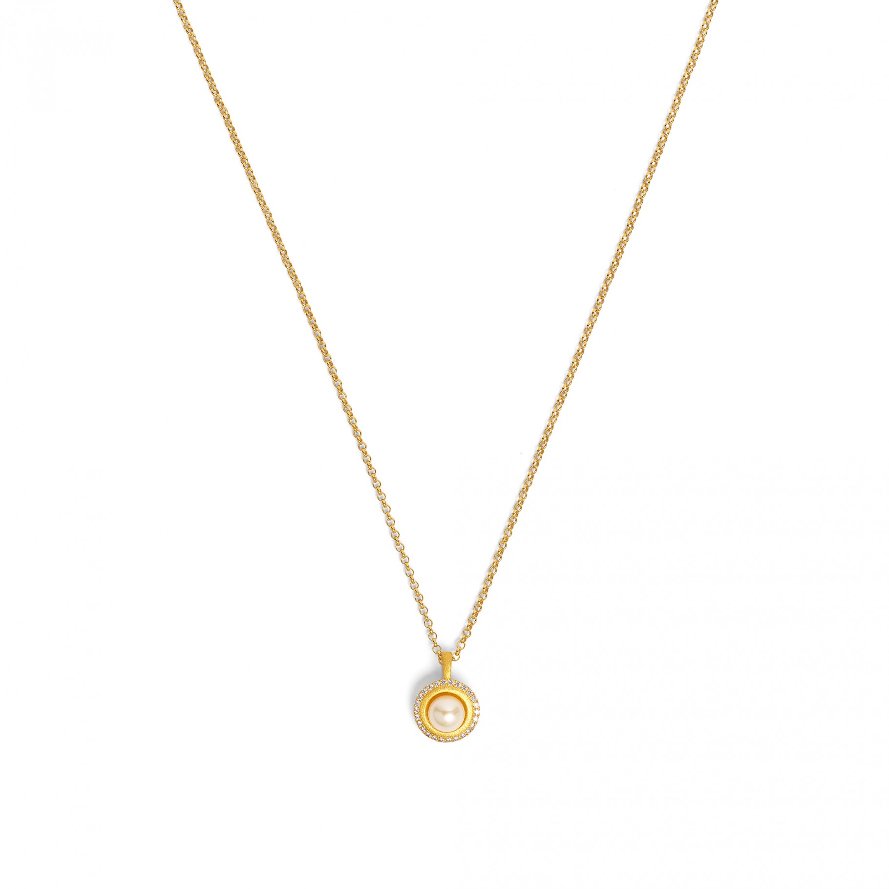 Bernd Wolf necklace Disana design line Planeo, freshwater pearl, sterling silver 925,