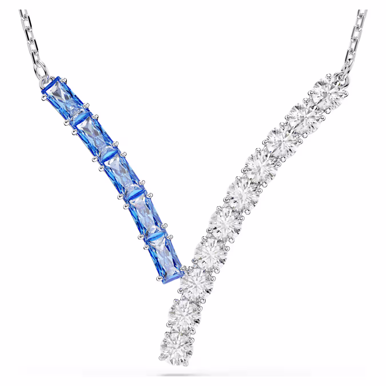 Swarovski Matrix Pendant, Various Cuts, Blue, Rhodium Plated