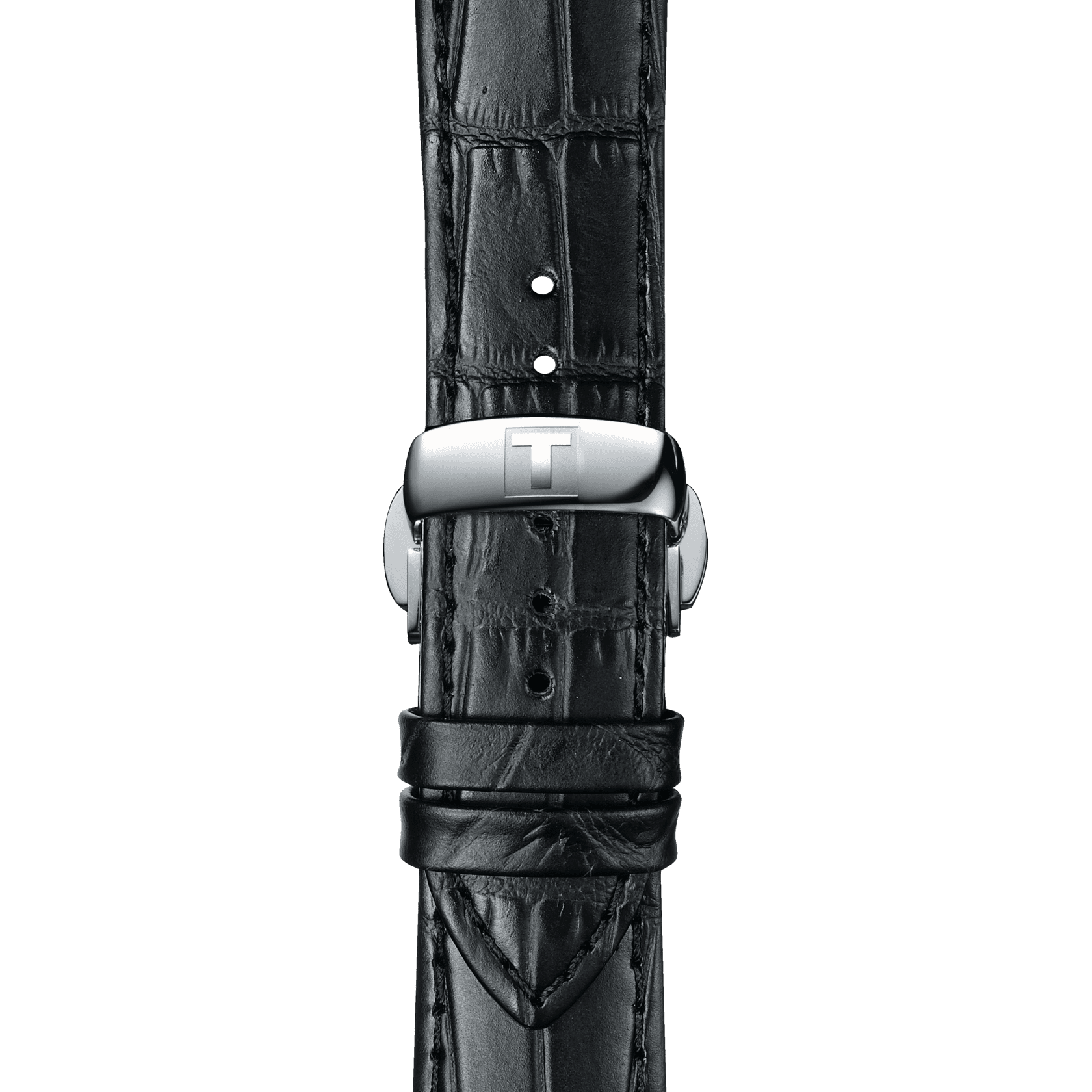 Tissot replacement strap black leather