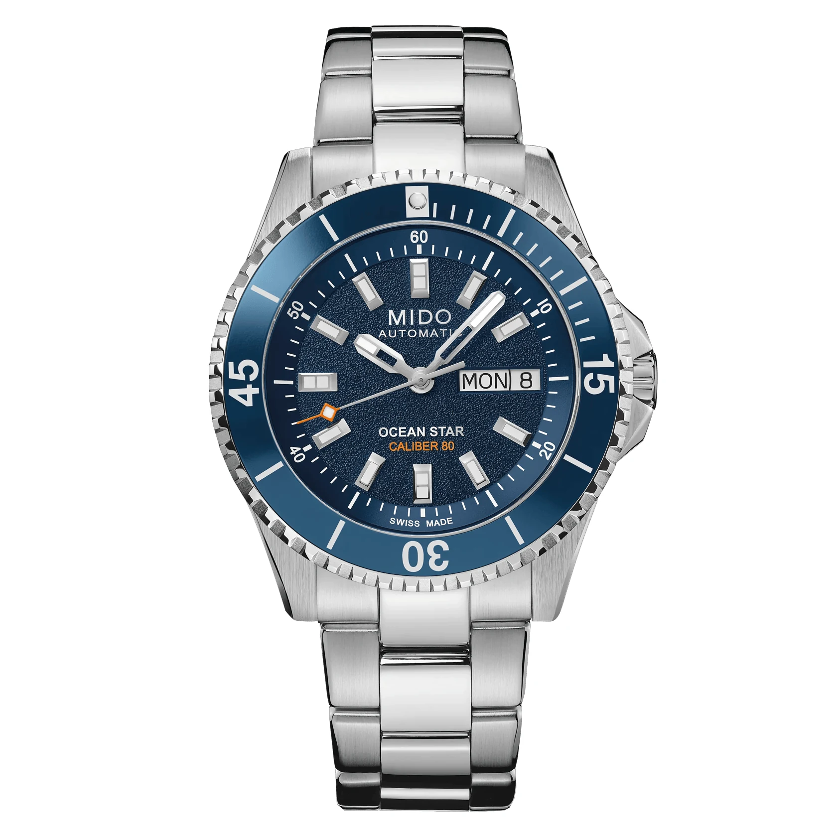 Mido Ocean Star 200, 41mm, automatic, 80-hour power reserve, stainless steel, blue, men's watch M026.930.11.041.00