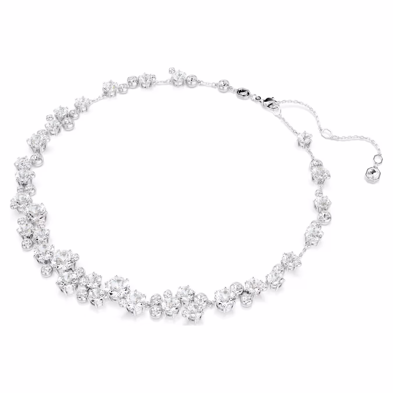 Swarovski Constella Halskette Rundschliff, Weiß, Rhodiniert