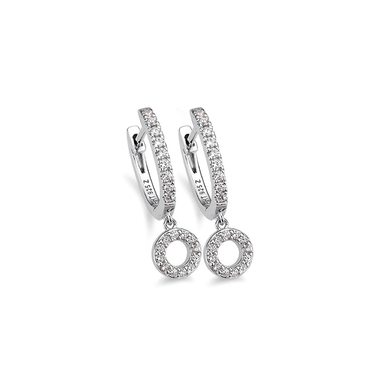 CEM silver hoop earrings with pendant 5-211923-001