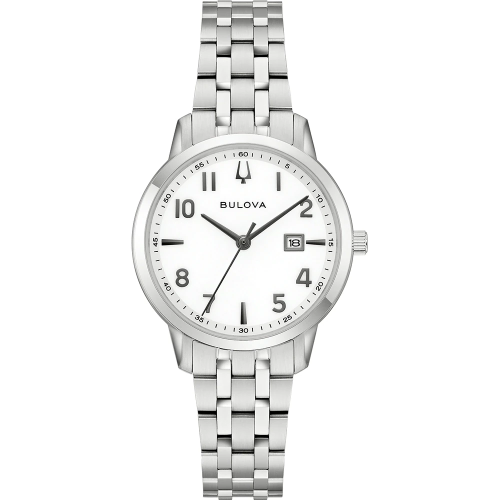 Bulova Classic Quartz, Stainless Steel White, 31mm Ladies' Watch 96M174