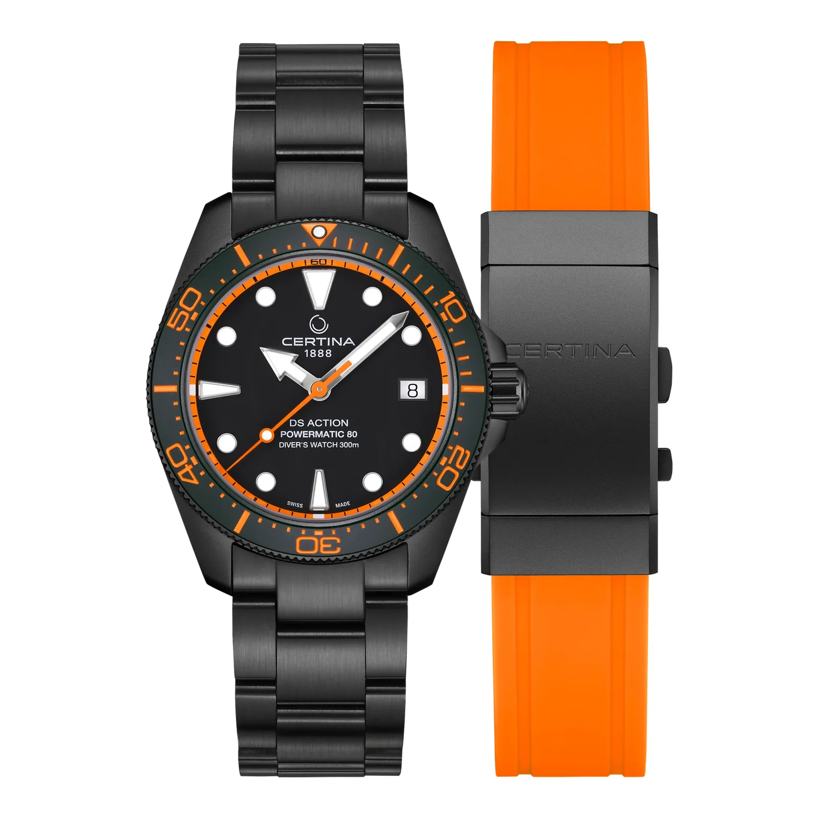Certina DS Action Diver 38 mm Automatic Orange Men's Watch C048.807.33.051.02