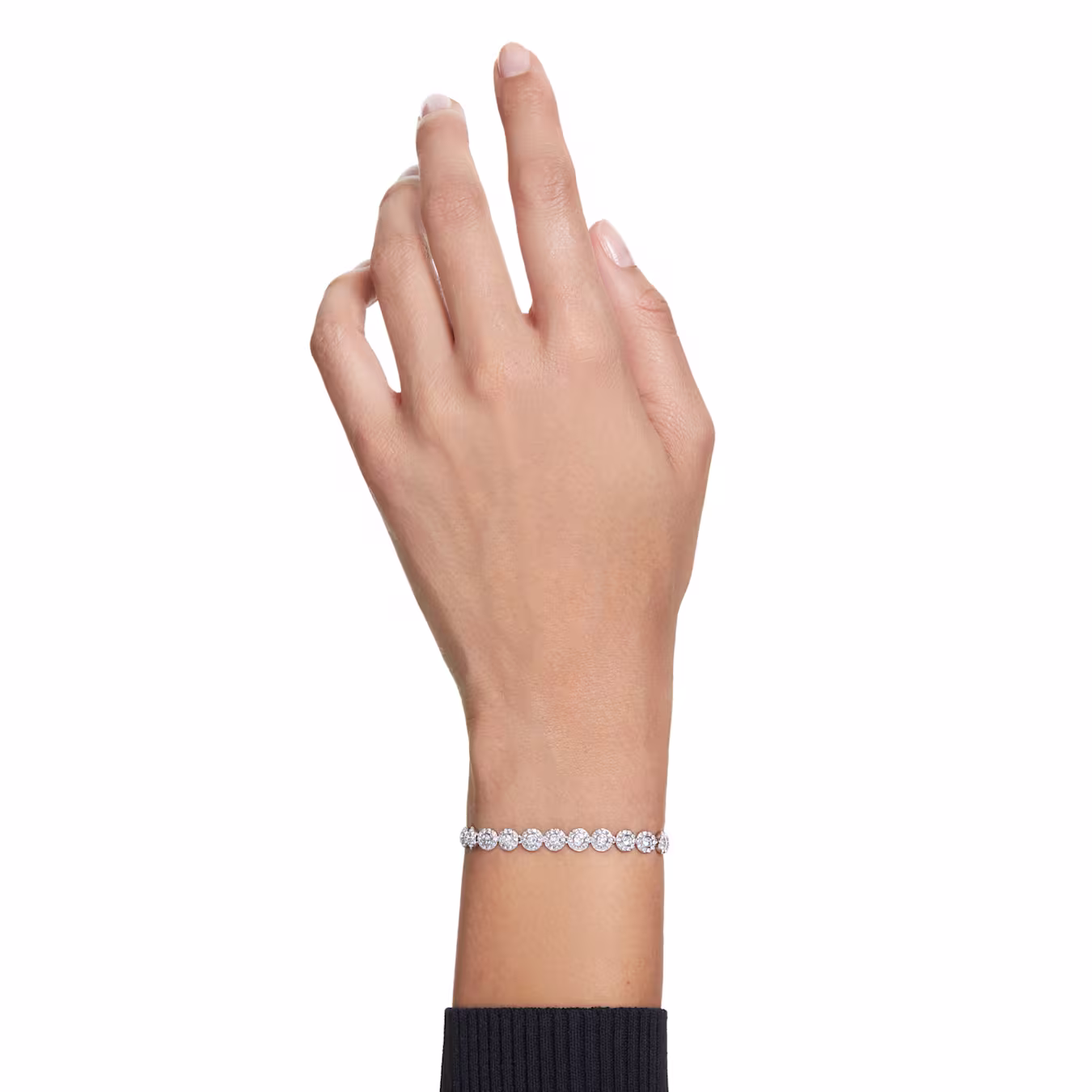 Swarovski Una Angelic Armband Rundschliff, Klein, Weiß, Rhodiniert