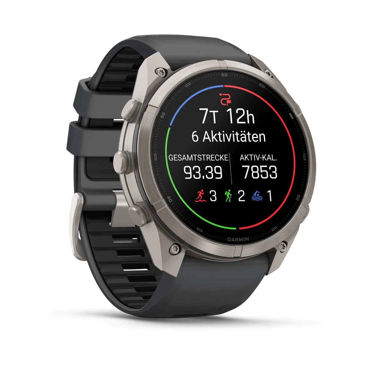 Garmin fēnix® 9 Pro inReach® - 51 mm AMOLED Sapphire Titanium with Graphite/Black Silicone Band 010-04337-21