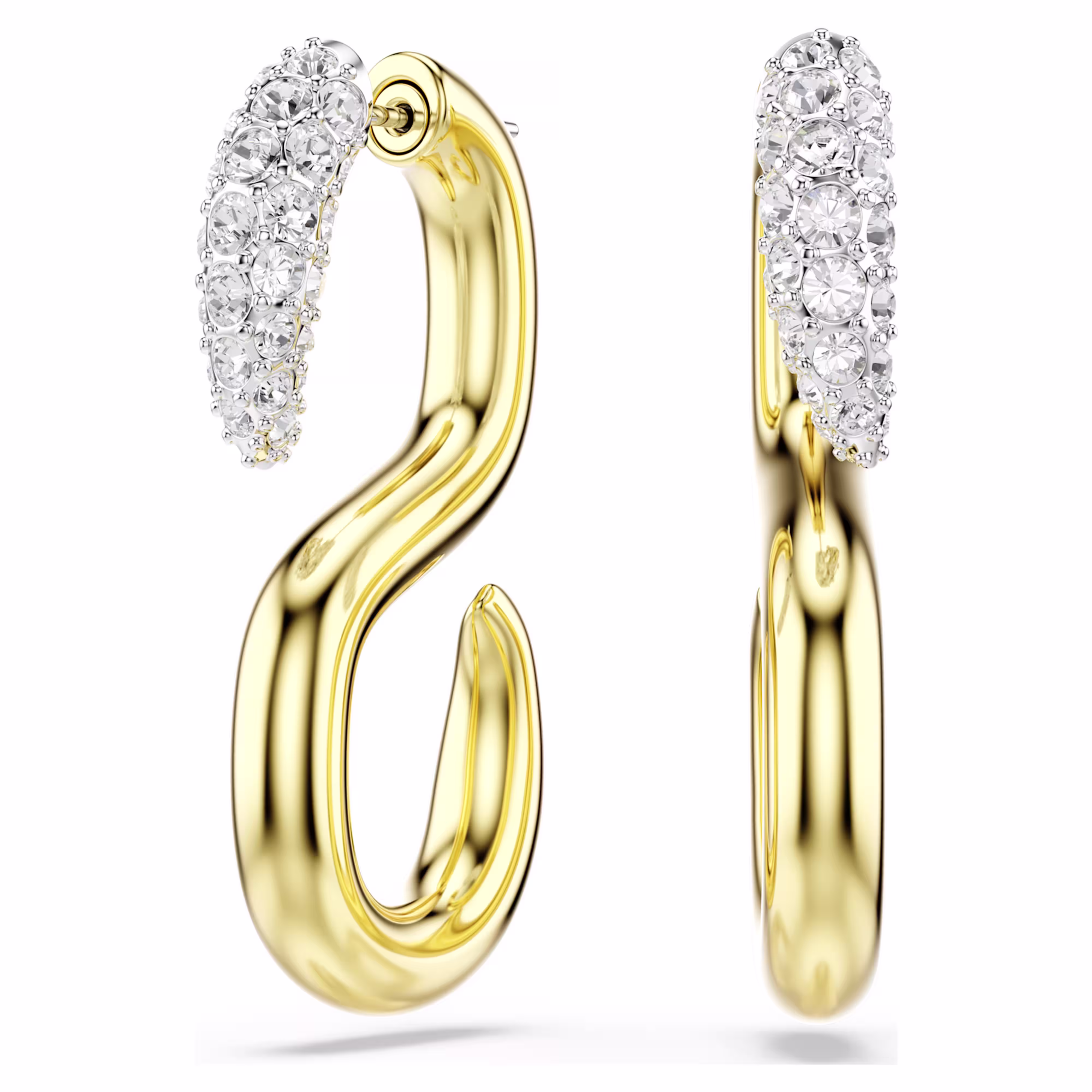 Swarovski Dextera earrings, round cut, white, metal mix