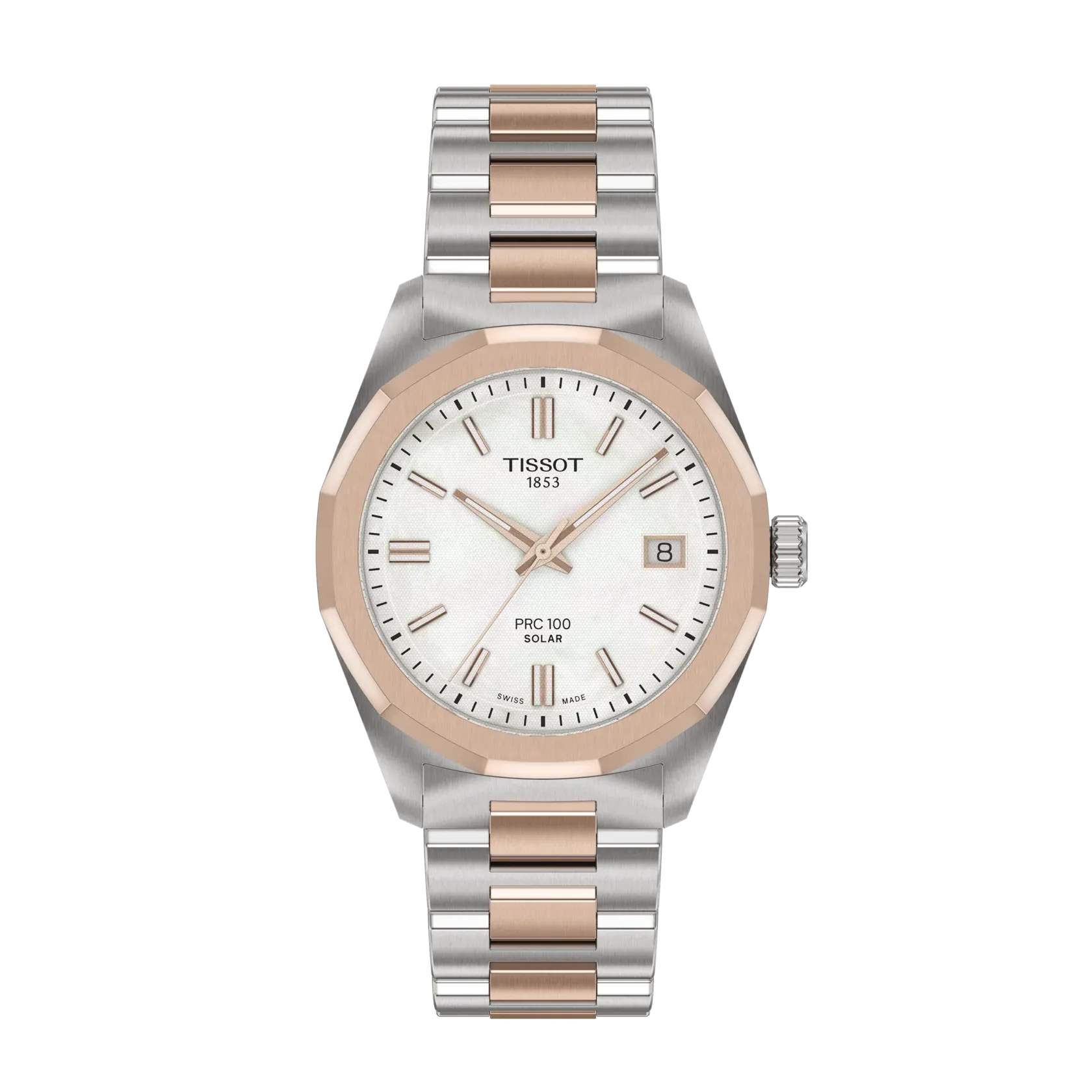 Tissot PRC100 Solar Quartz 34mm Bicolor Ladies Watch T151.822.22.111.00