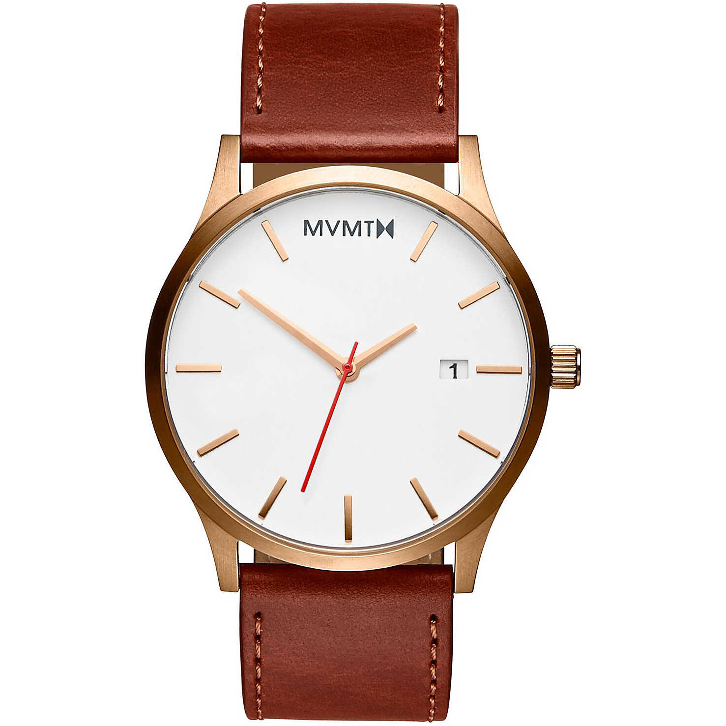 MVMT Men's Watch Classic Rose Gold Natural Tan MM01-WBR Movement