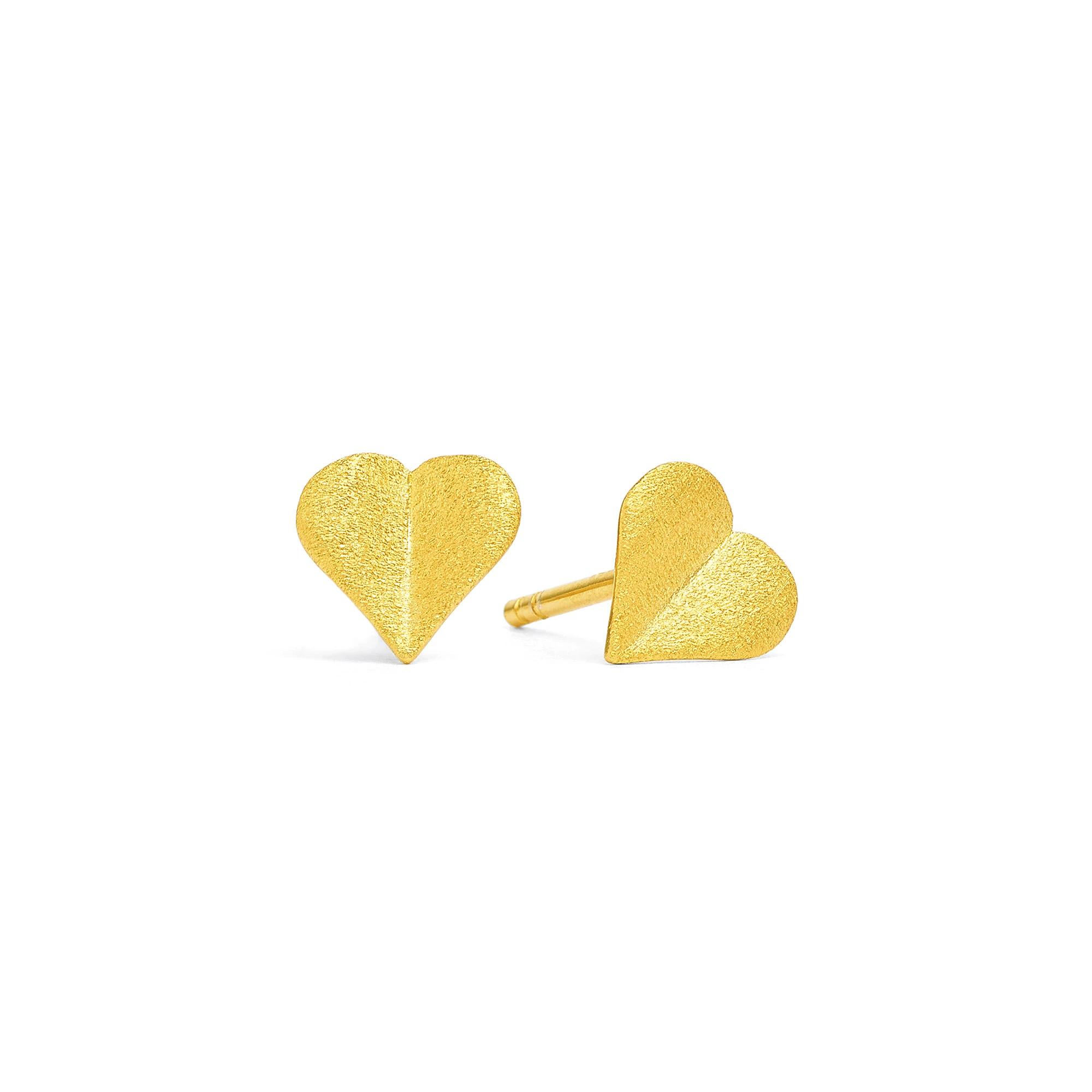 Bernd Wolf Corasina stud earrings design line Love, heart, 7mm, gold 1910016506