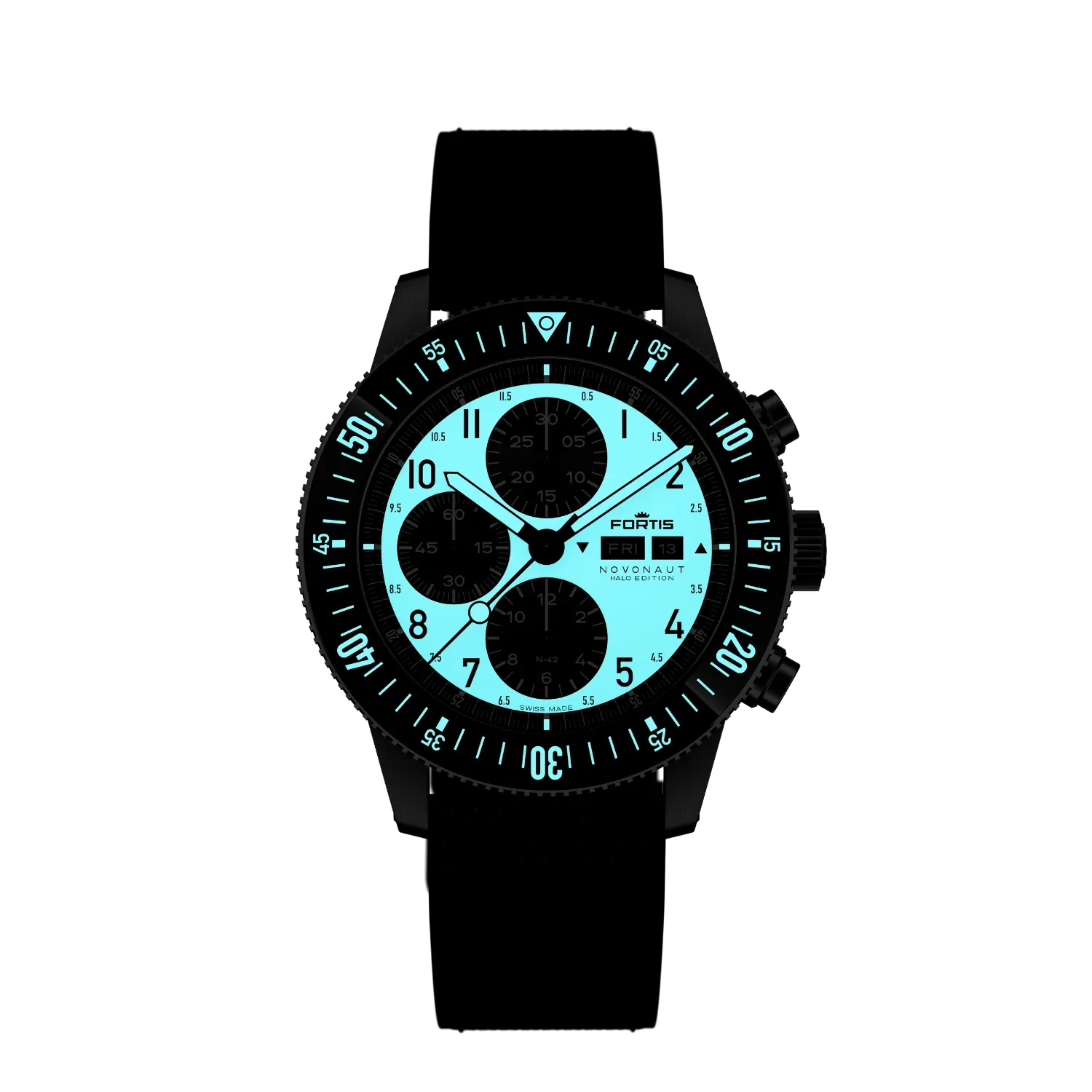 Fortis NOVONAUT N-42 TR Halo Black Men’s Watch F2040021