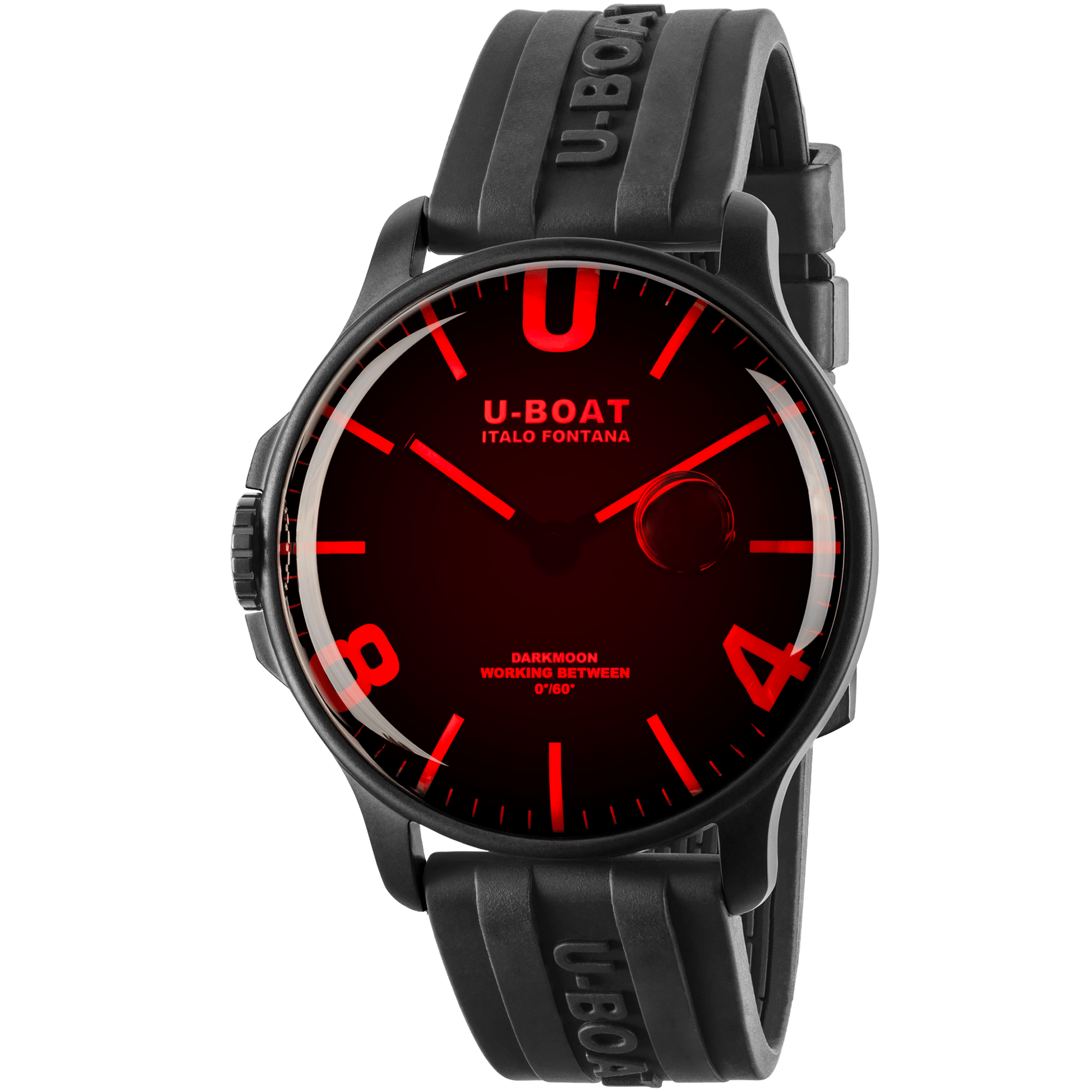 U-Boat Darkmoon 44mm Red Glass Men's Watch 8466/B