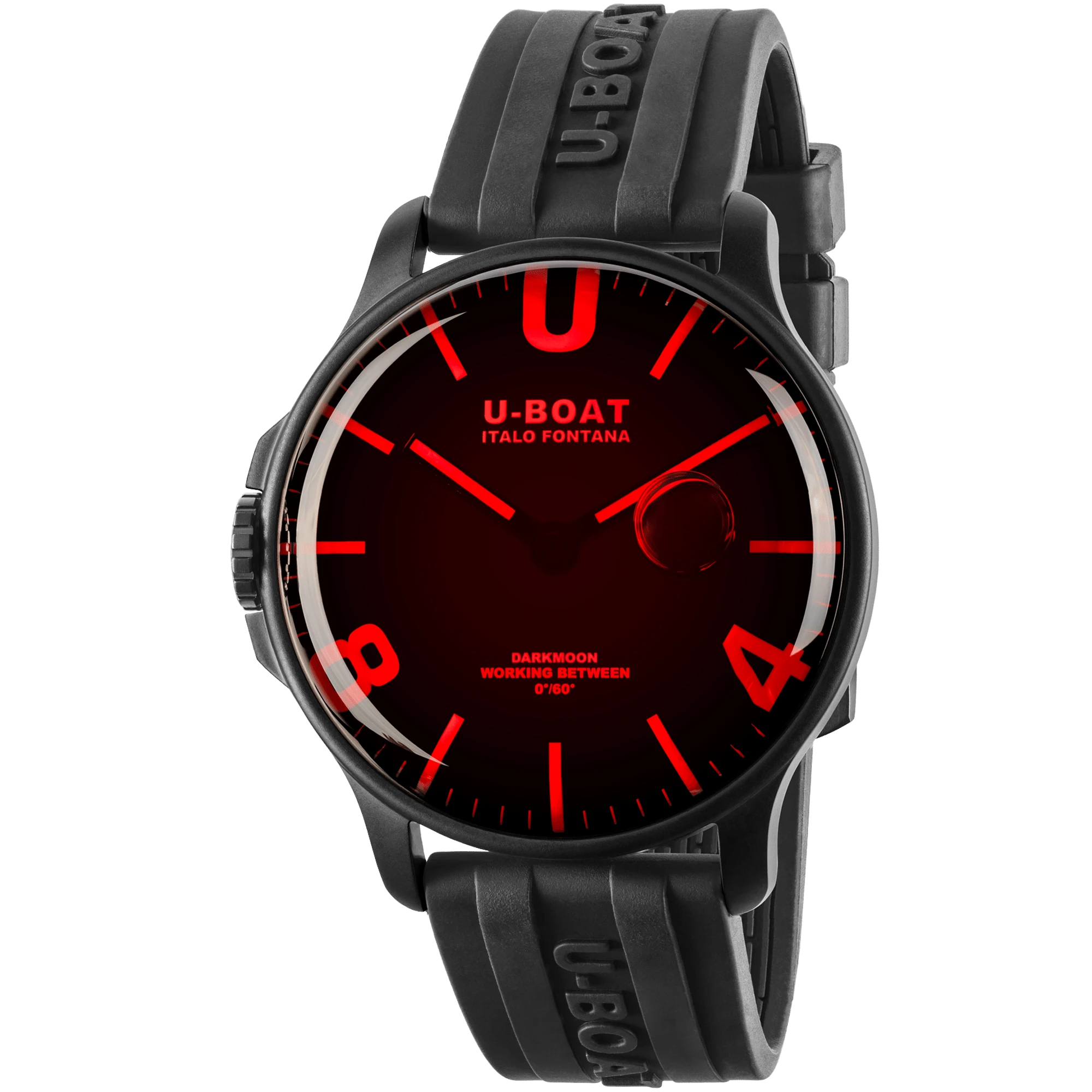 U-Boat Darkmoon 44mm Red Glass Men's Watch 8466/B