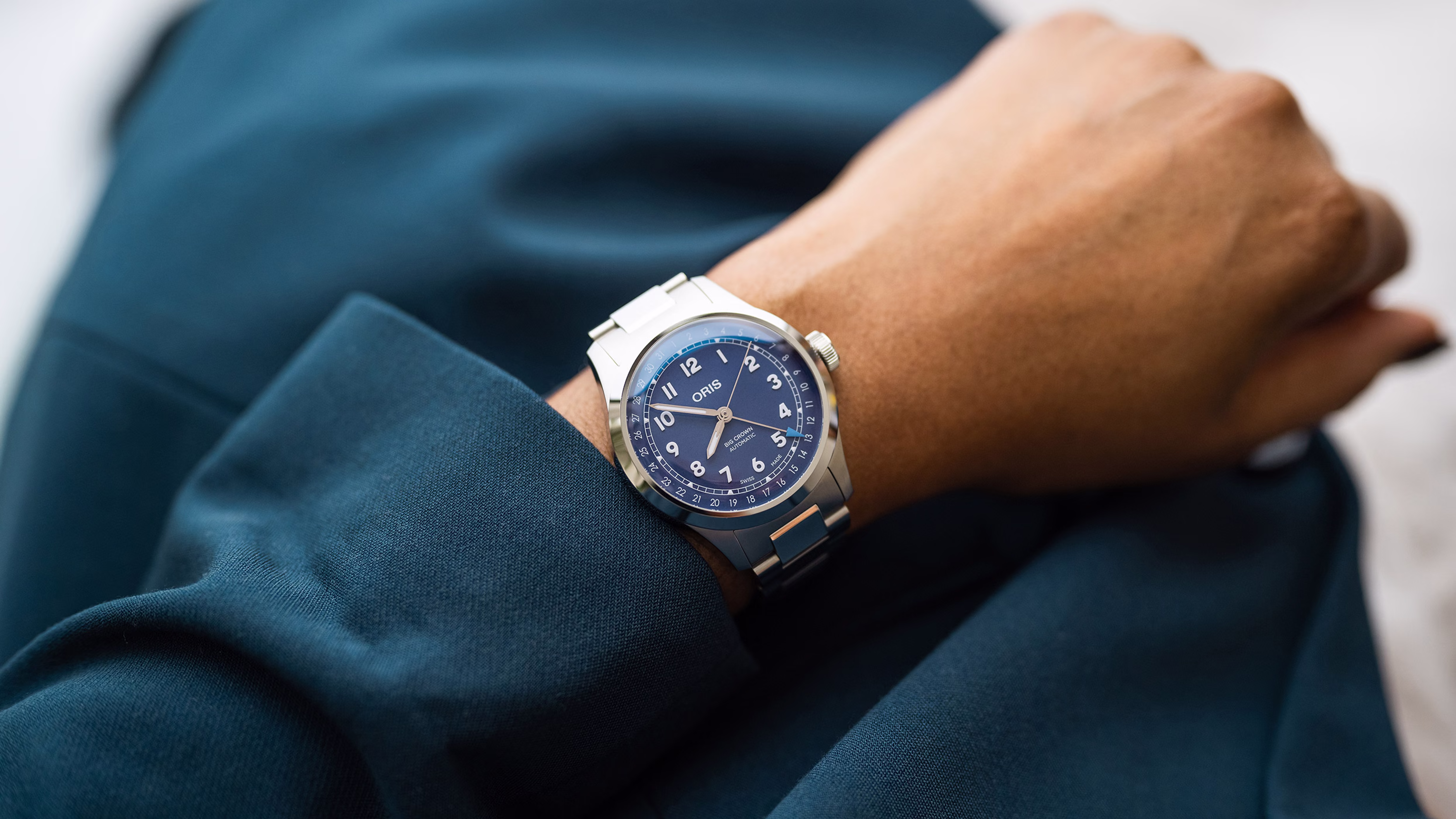 Oris Big Crown Pointer Date, 40mm, stainless steel, 41-hour power reserve, blue men's watch 01 754 7798 4068-07 8 20 06