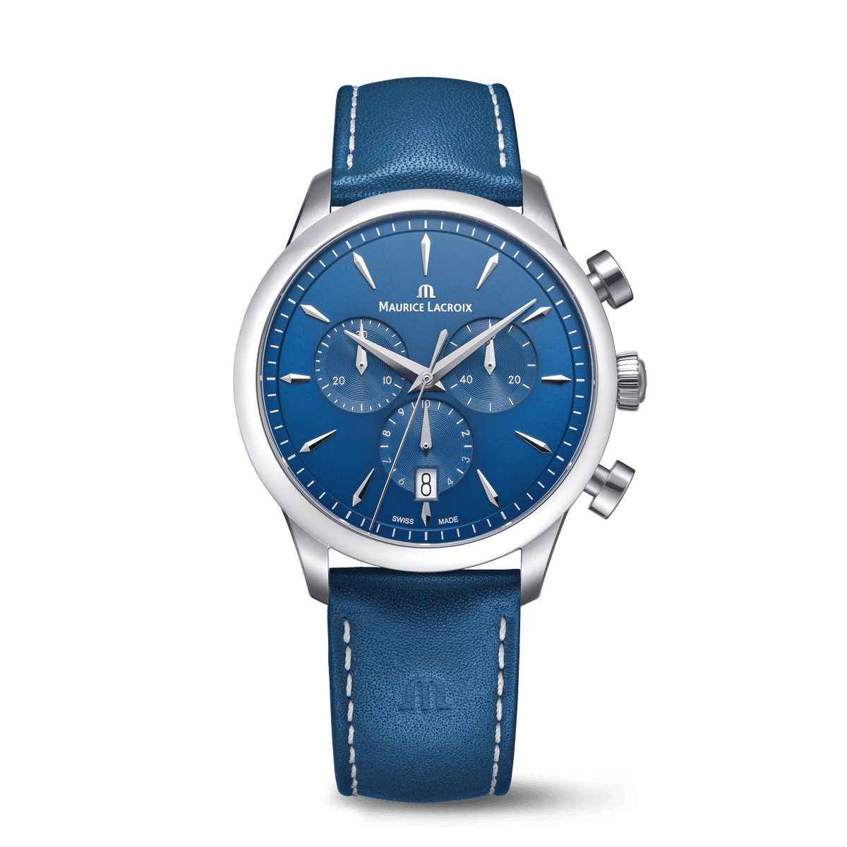 Maurice Lacroix 1975 Quartz Chronograph Blue Leather Strap 40MM Men's Watch 751038-SS001-430-4