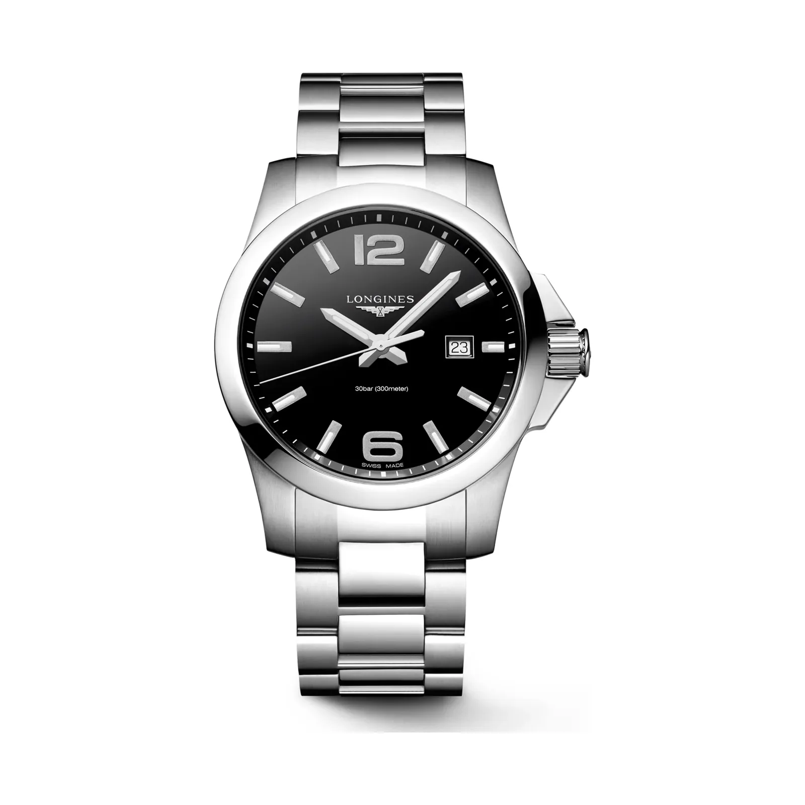 Longines Conquest Schwarz steel bracelet 43 mm Men’s Watch L3.760.4.56.6