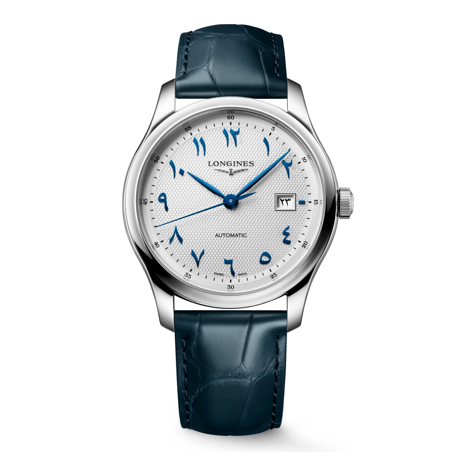 Longines Master Collection Arabic Dial Silber blue leather strap 41 mm Men’s Watch L2.950.4.79.2