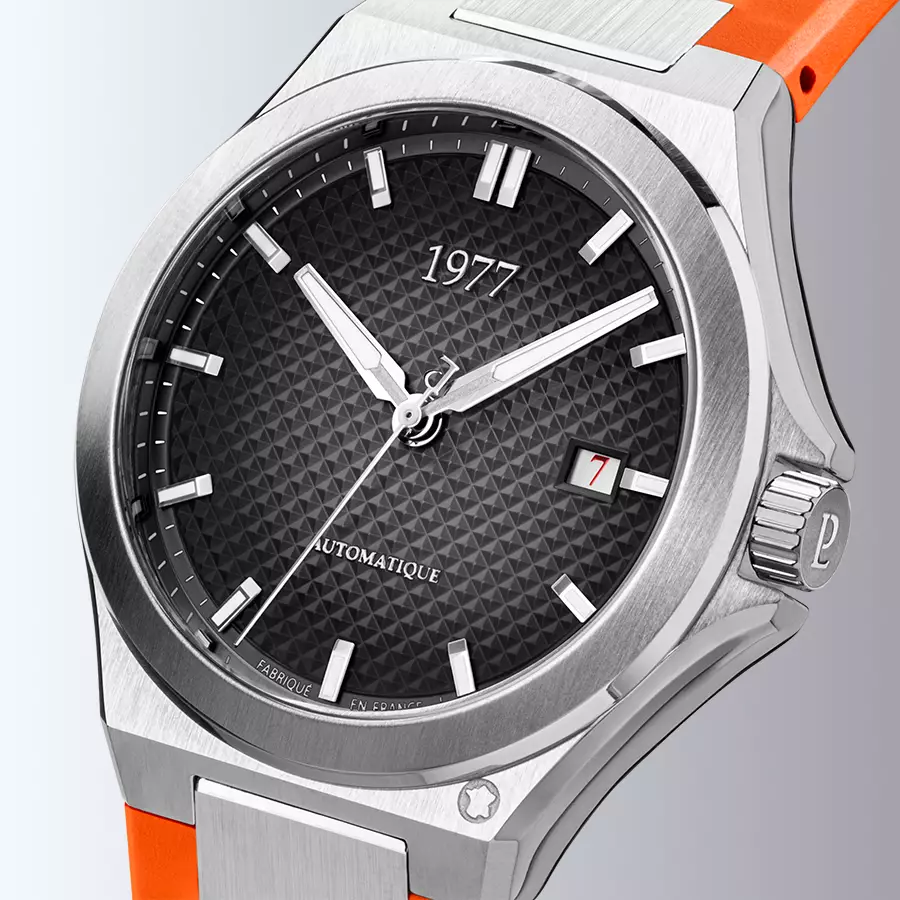 1977 ARSENE Automatique, 41 MM, Cadran Noir, Bracelet Caoutchouc FKM Orange Men's Watch 1977P02138