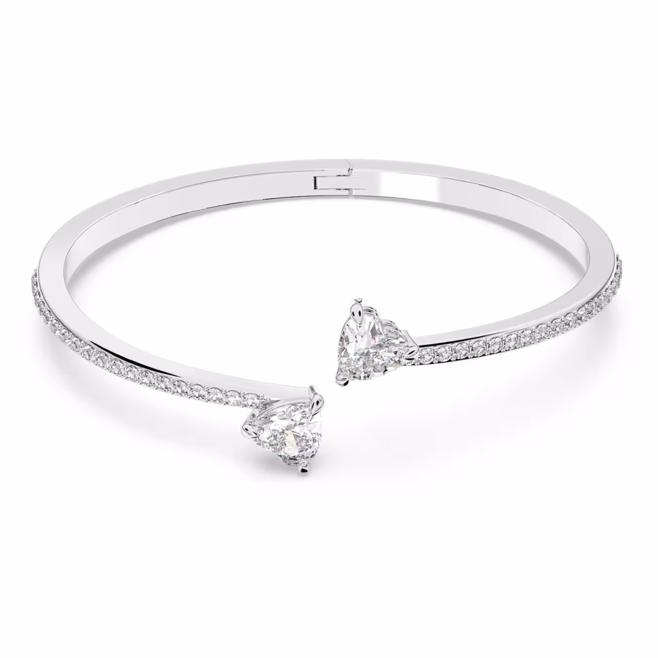 Swarovski Mesmera Heart Bangle, White, Rhodium-plated, Size M