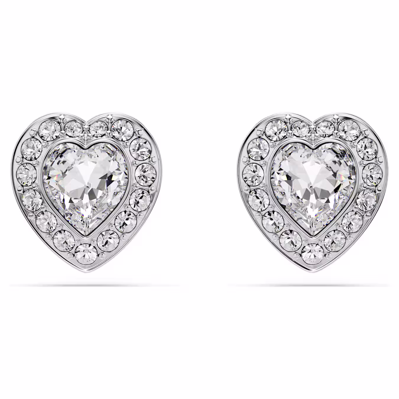Swarovski Ariana Grande x Swarovski Ohrstecker Verschiedene Schliffe, Herz, Weiß, Rhodiniert