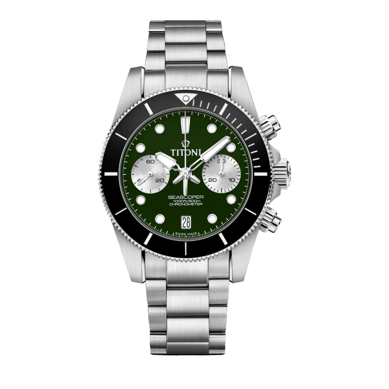 Titoni Seascoper Chronograph Green Men's Watch 94300 S-BK-733