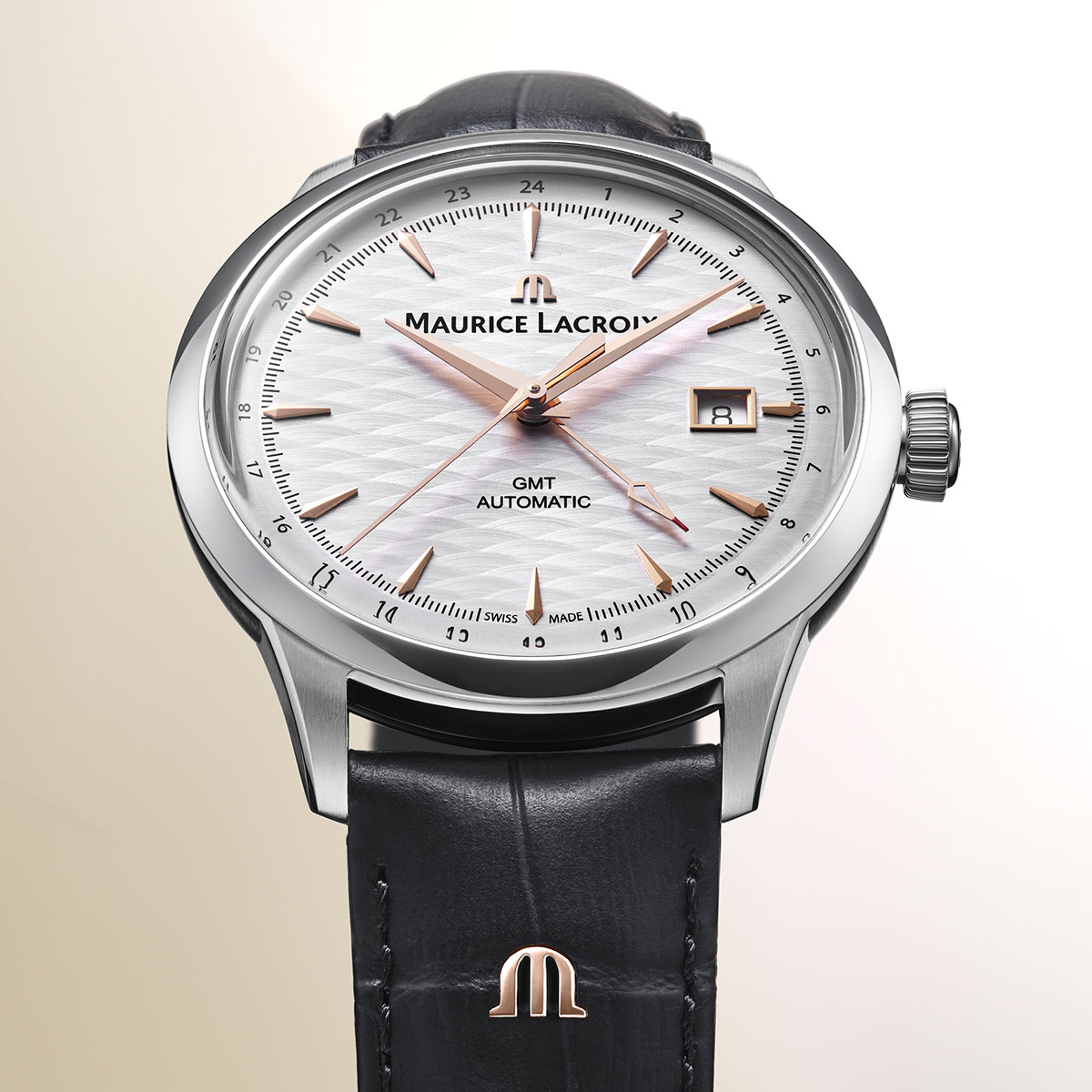 Maurice Lacroix 1975 AUTOMATIC VAGUES DU JURA GMT men's watch 756048-SS001-131-2