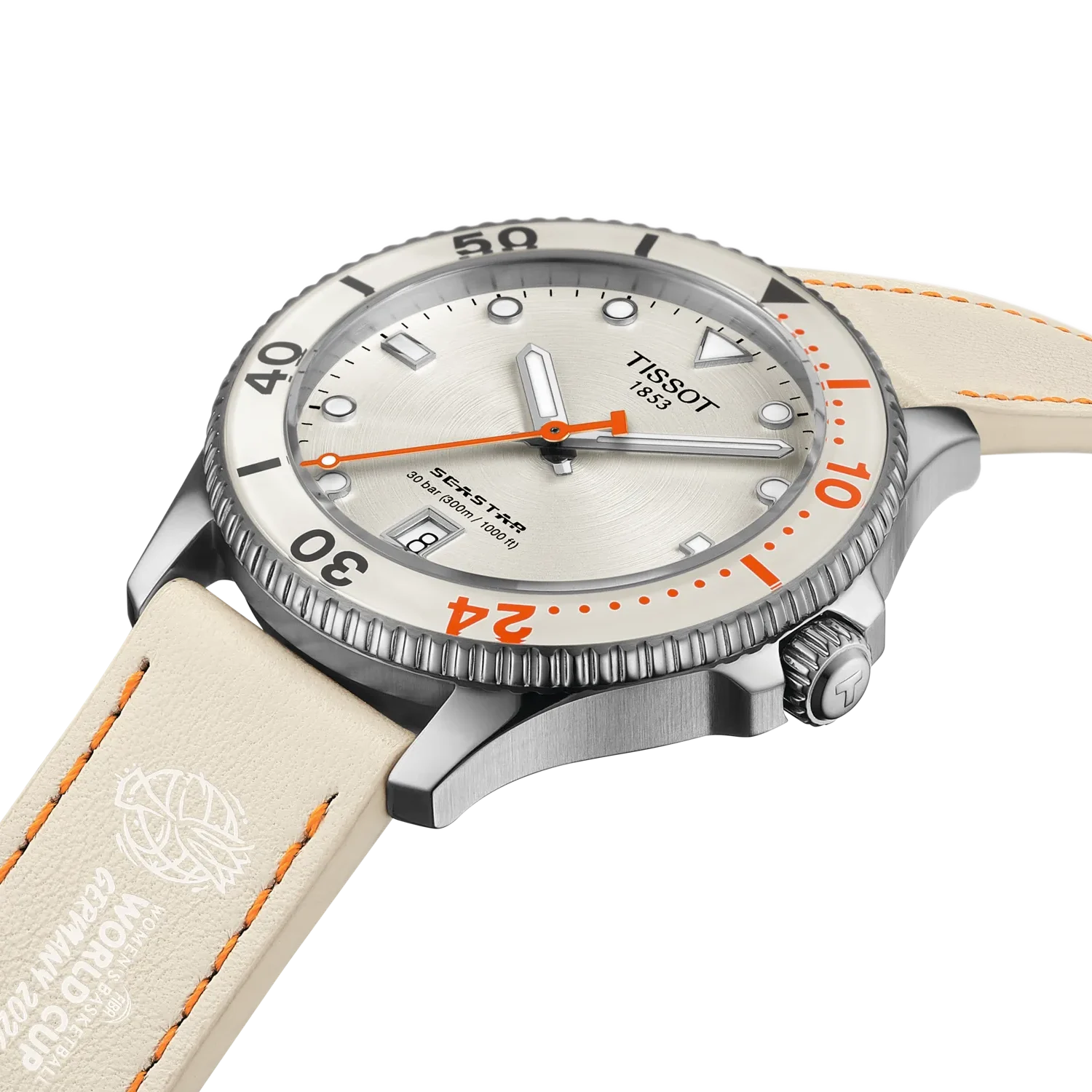 Tissot Seastar FIBA ​​Women's Basketball World Cup 2026, 40mm, Swiss quartz movement, silver men's watch T120.410.11.011.00
