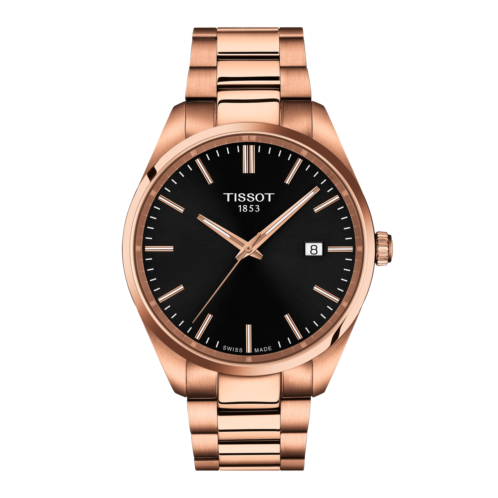 Tissot PR 100 40mm, Swiss Made quartz movement, rose gold men's watch T150.410.33.051.00