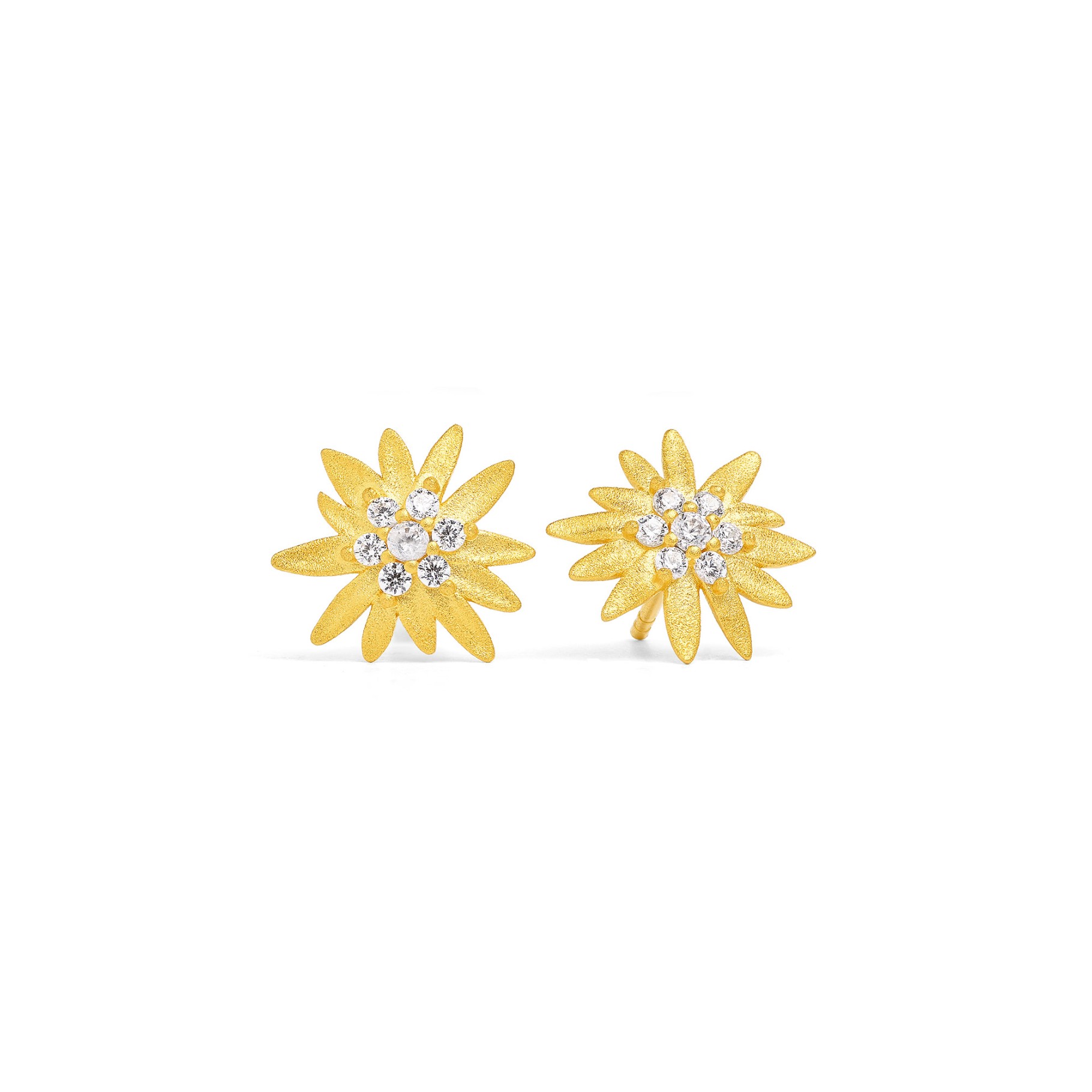 Bernd Wolf Edelweiss design line mountain world, flower, zirconia, 24-karat gold plated