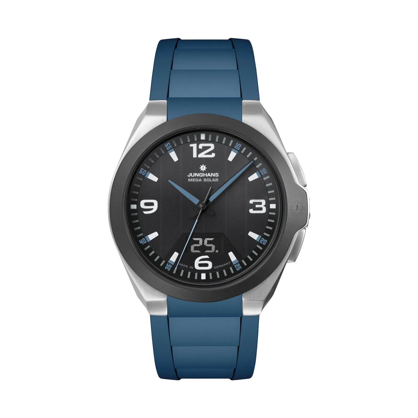 Junghans Spektrum Mega Solar Radio Controlled Rubber Strap Mens Watch 18/1527.00