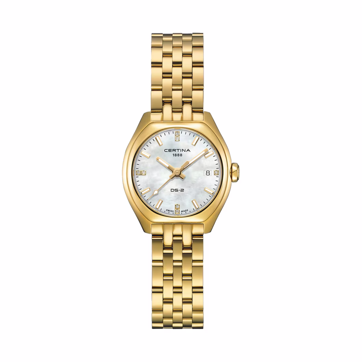 Certina DS-2 Lady Quartz, Stainless Steel, Mother-of-Pearl, Gold Ladies' Watch C049.210.33.116.00