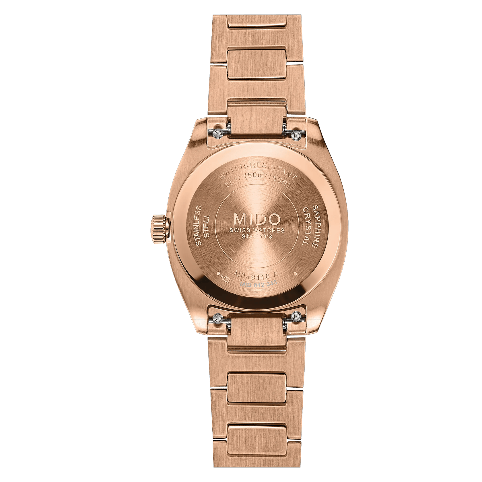 Mido Multifort TV 28 Quartz Rose Gold Brown with Diamonds Womens Watch M049.110.33.296.00