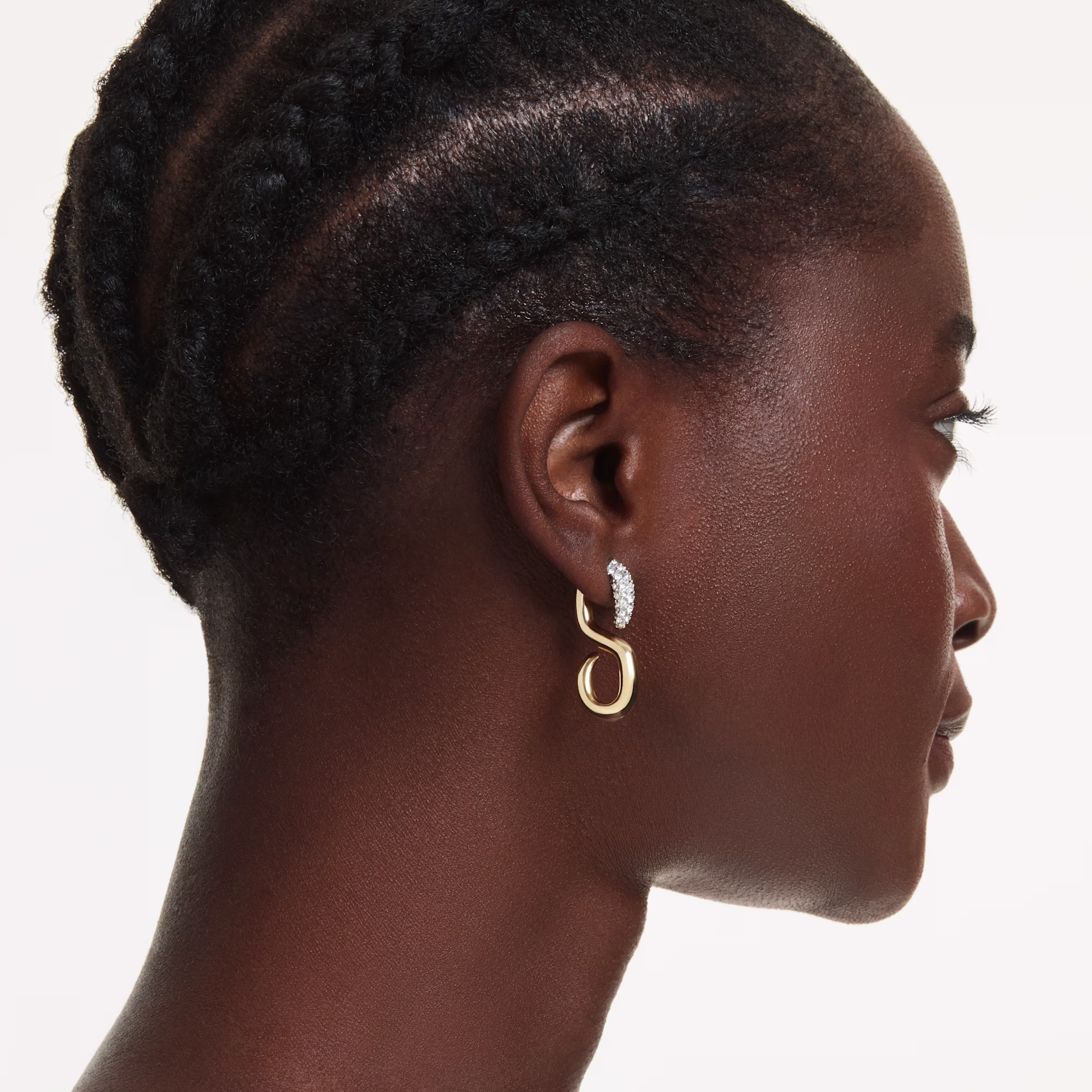 Swarovski Dextera earrings, round cut, white, metal mix
