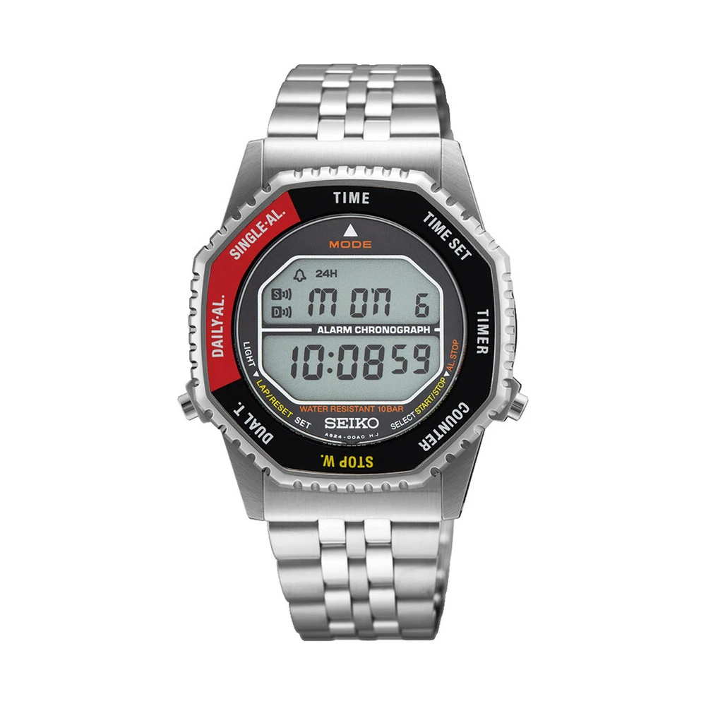Seiko Classic Digital Chronograph, Quartz, Red Men's Watch SMGG19P1
