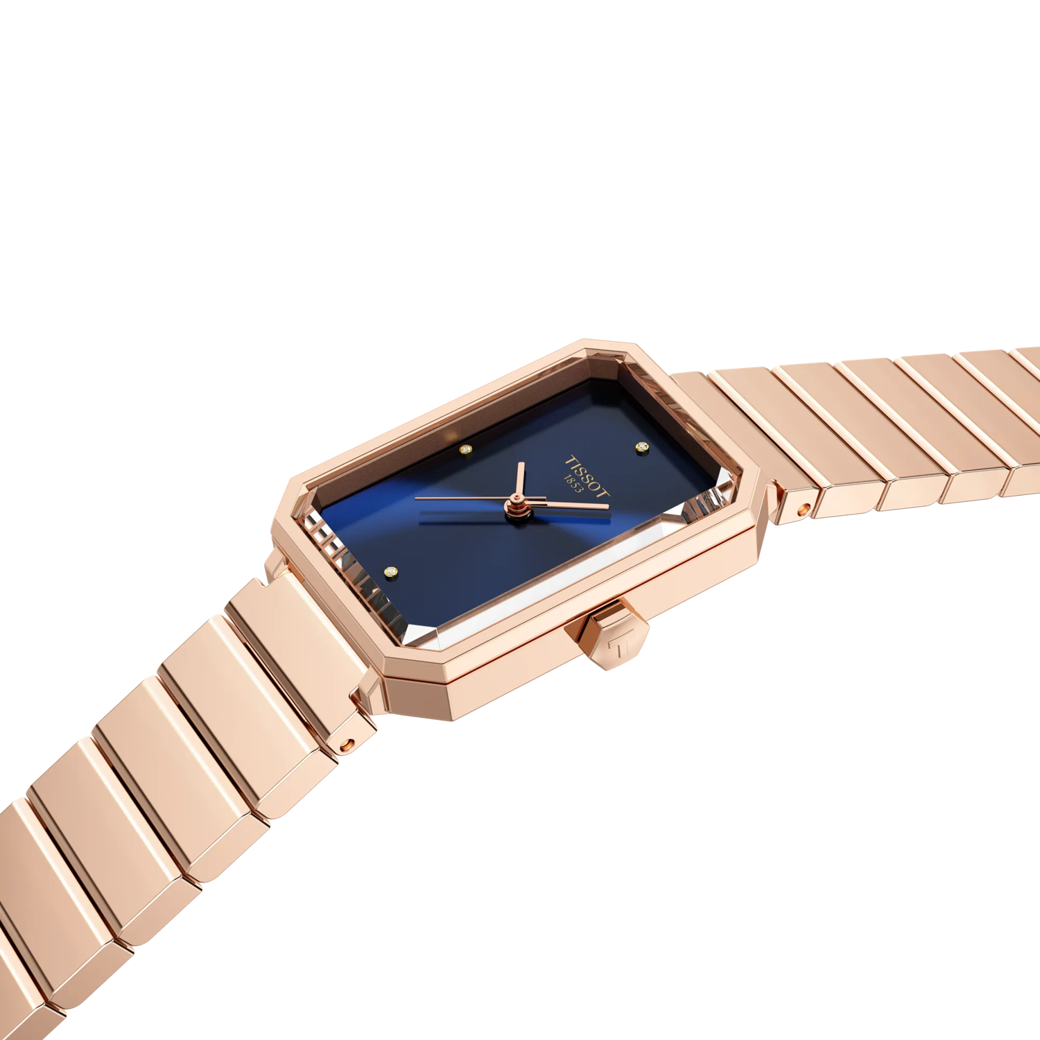 Tissot SRV Swiss quartz movement, rose gold/blue, 30mm ladies' watch T160.110.33.046.00