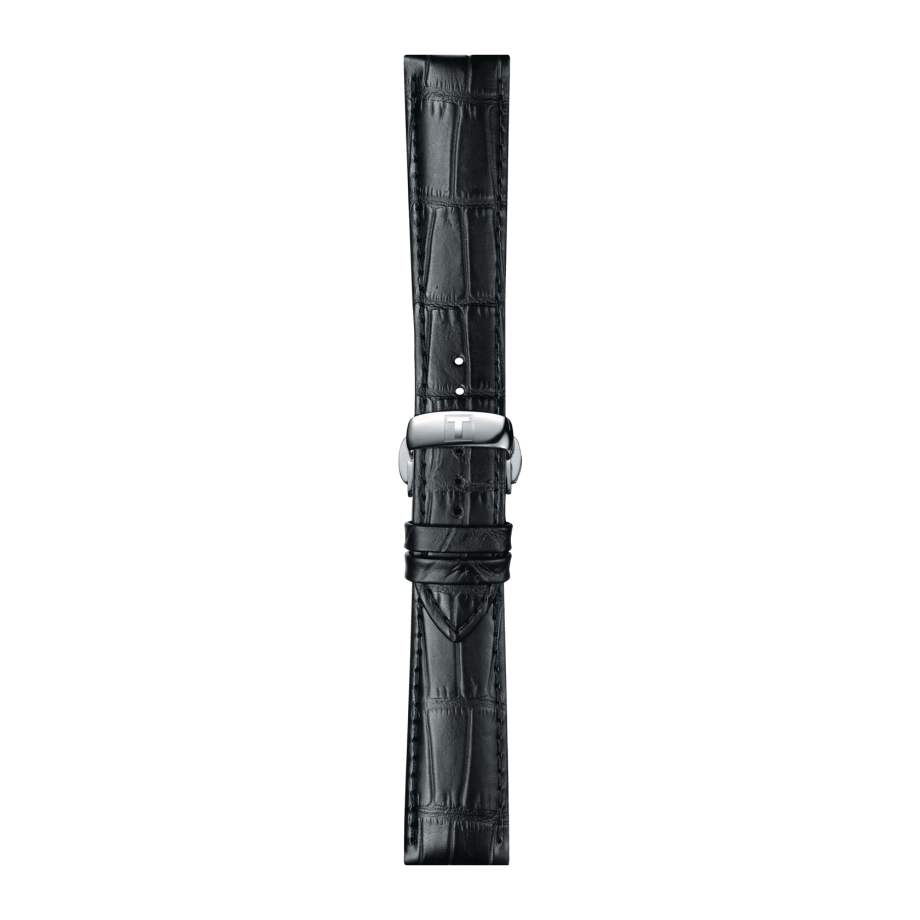 Tissot replacement strap black leather
