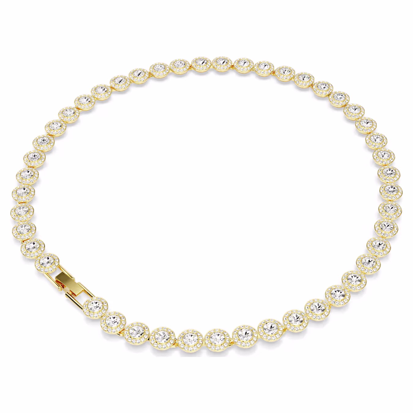 Swarovski Una Angelic Halskette Rundschliff, Weiß, 18k vergoldet
