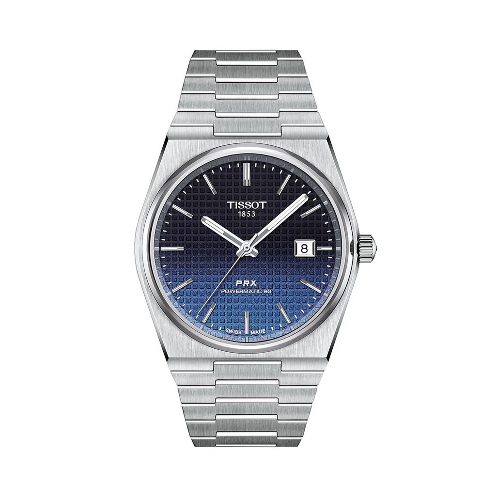 Tissot PRX Gradient men's watch T137.407.11.051.01 set with blue rubber strap