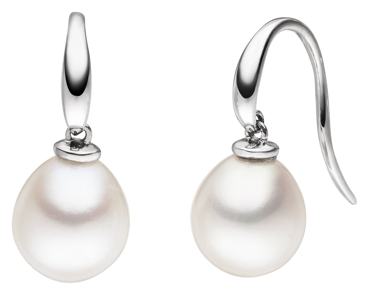 Adriana ear hooks with freshwater pearls white gold U4-9-51
