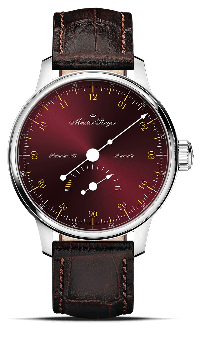 Meister Singer Primatic 365 -Sunburst Bordeaux with Gold Men's Watch PR365911G