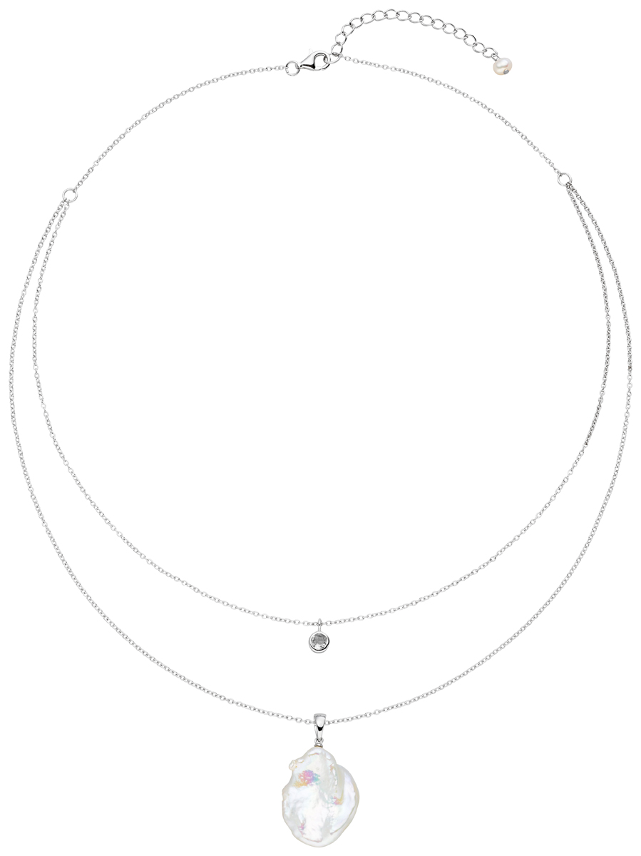 Adriana necklace with topaz and pearl pendant F35-T